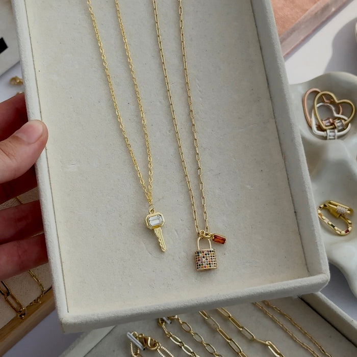 Key to Everything Charm – Vintage CZ Baguette Key ✨🔑