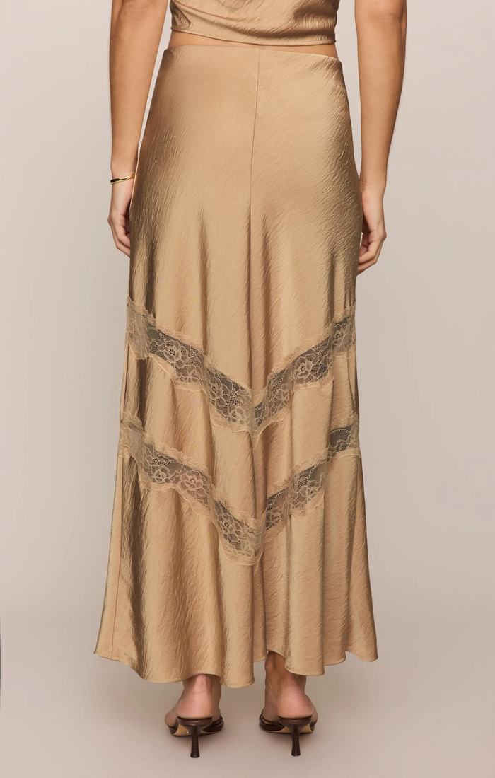 Kori Lace Midi Skirt - Toast