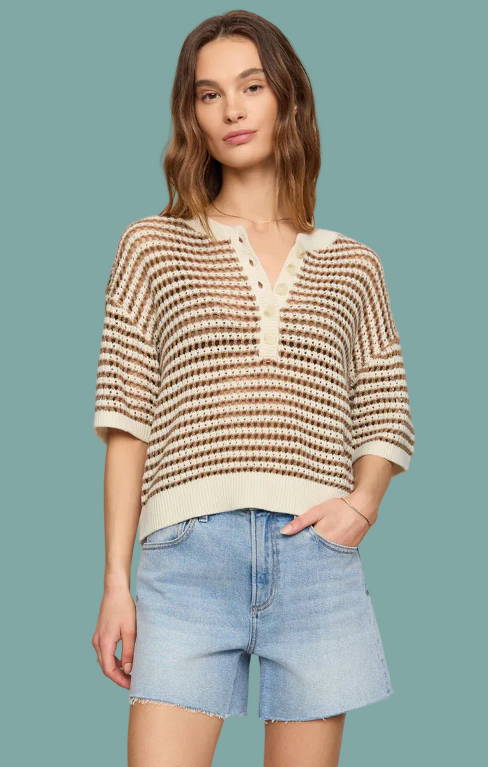 Kylo Striped Crochet Sweater