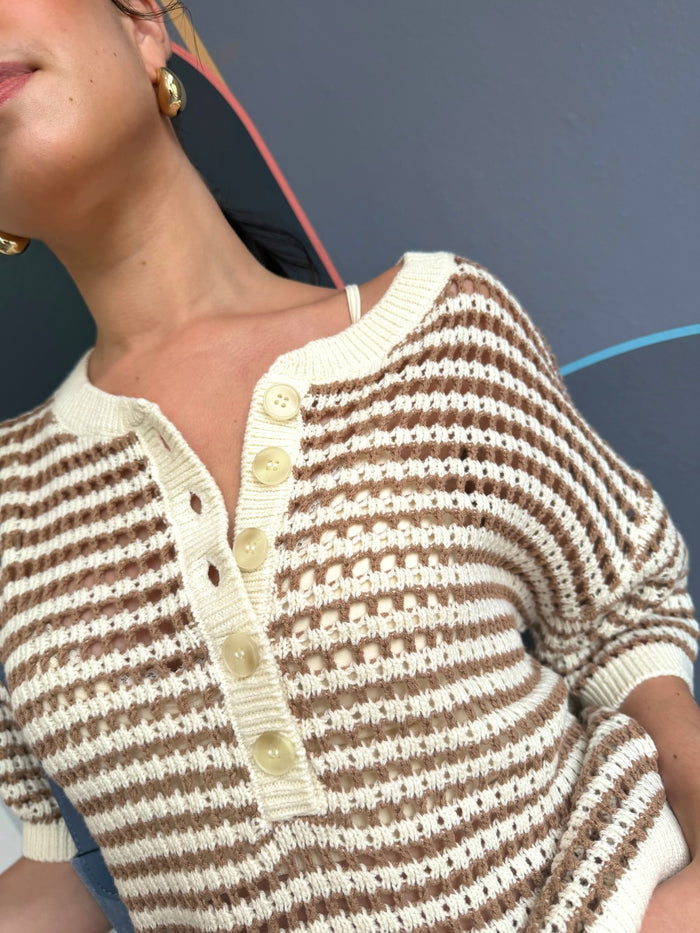 Kylo Striped Crochet Sweater