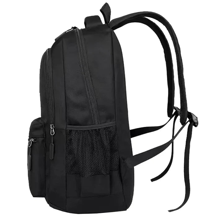 Large Capacity Black Backpack – Unisex Travel, School & Everyday Backpack
