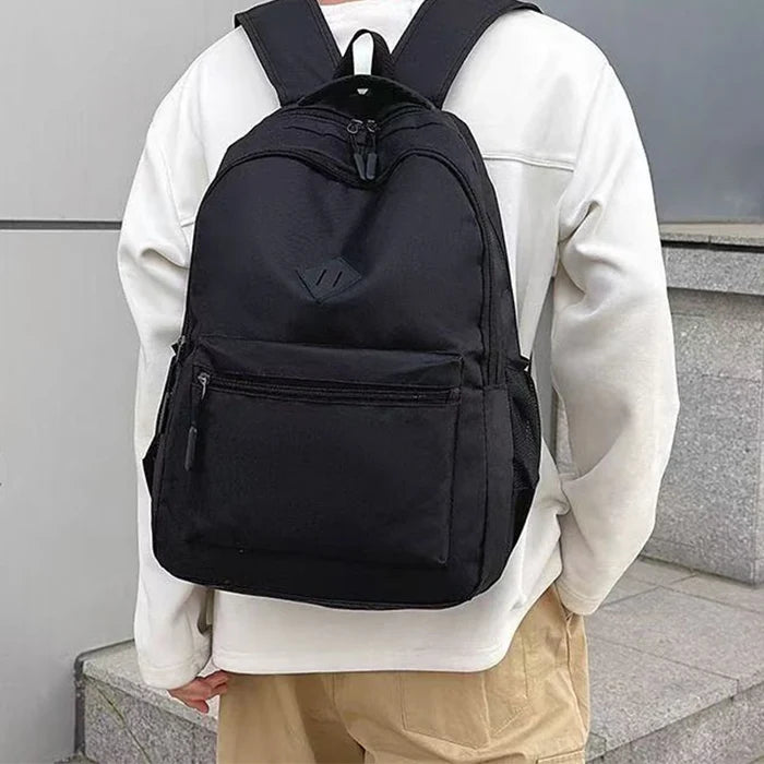 Large Capacity Black Backpack – Unisex Travel, School & Everyday Backpack