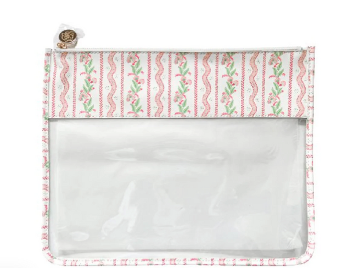 Large Emma Stripe Clear Zip Pouch
