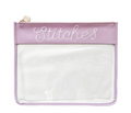 Large Stitches Clear Zip Pouch