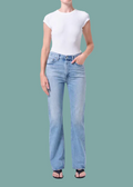 Leena Mid Rise Baby Flare Jean - Stream