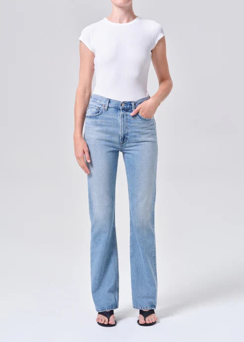 Leena Mid Rise Baby Flare Jean - Stream