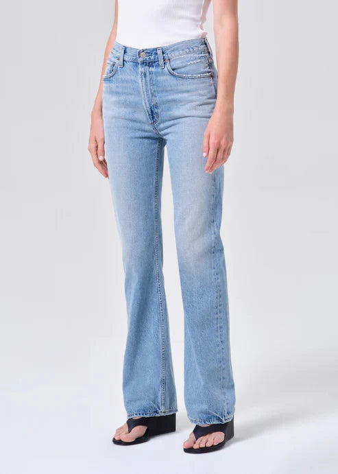 Leena Mid Rise Baby Flare Jean - Stream