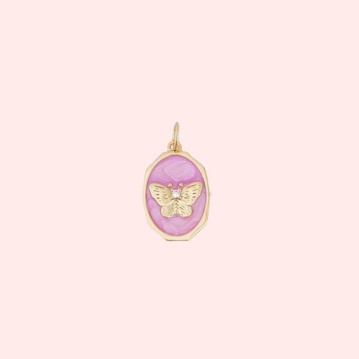 Lilac Golden Butterfly Charm