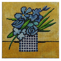 Little Blue Floral on Yellow