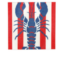 Lobster Stencil on Red Stripes