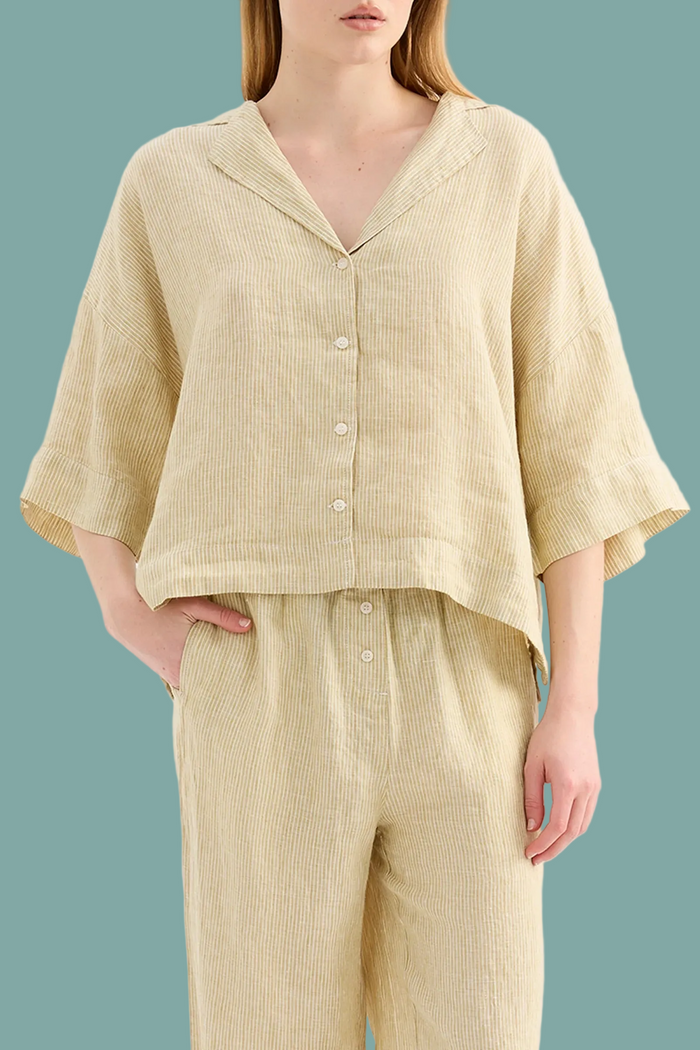 Lounge Stripe Linen Shirt