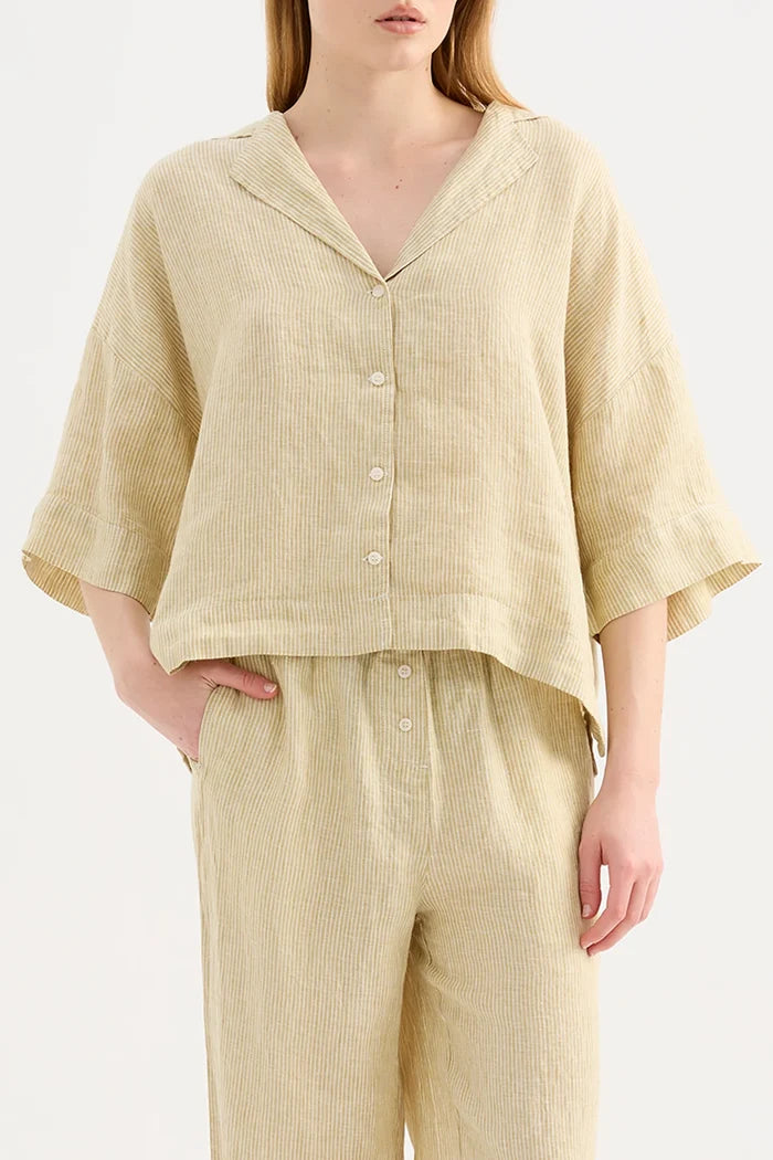 Lounge Stripe Linen Shirt