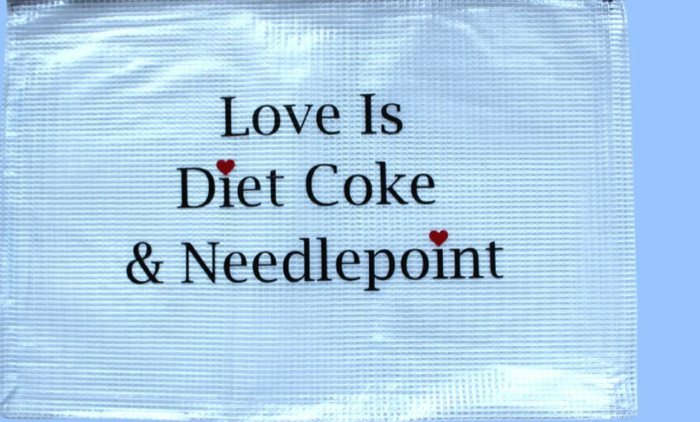 Love is Diet Coke & Needlepoint Project Bag