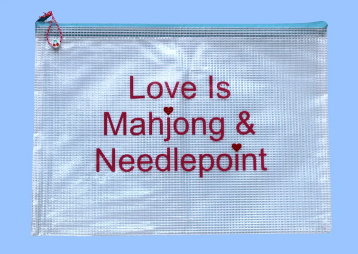 Love is Mahjong & Needlepoint Project Bag