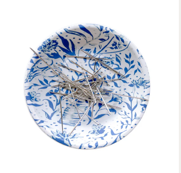 Magnetic Ort Bowl-Blue Needlepoint Print