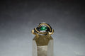 Malachite Sterling silver and 14k gold fill Dragon eye ring