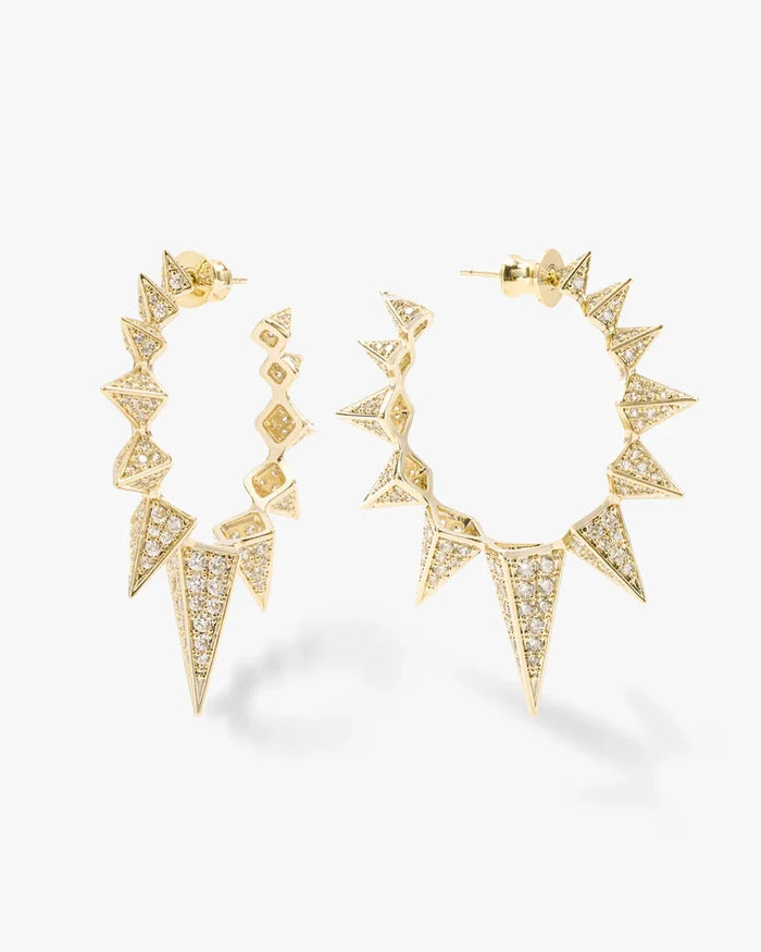 Mama Gabriella Pave Spiked Hoops