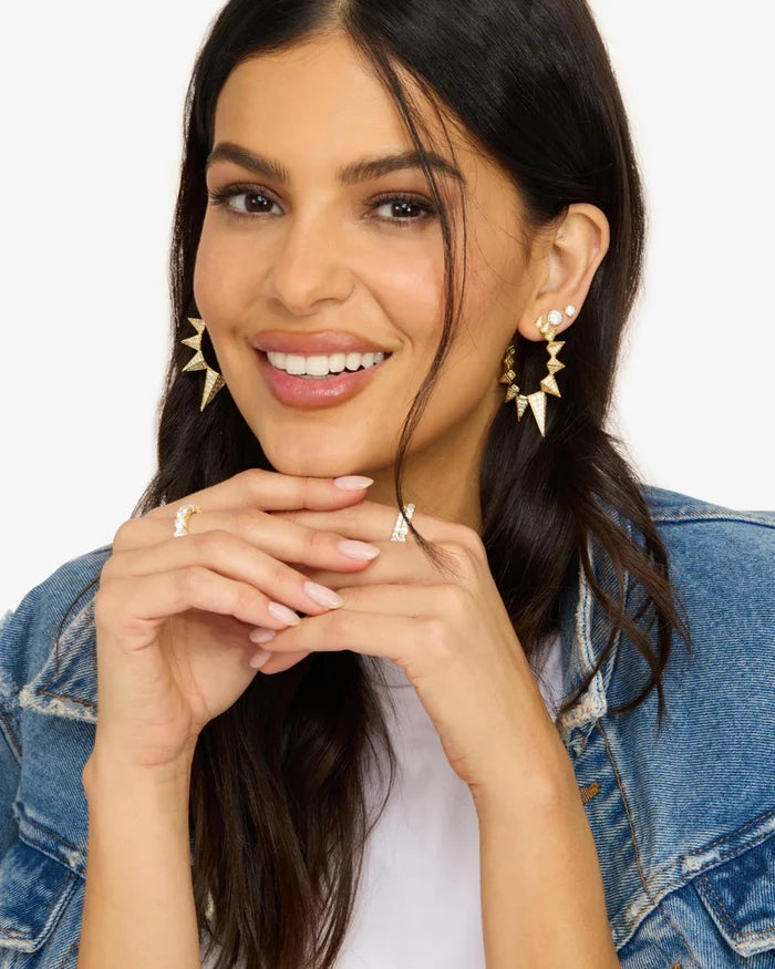 Mama Gabriella Pave Spiked Hoops
