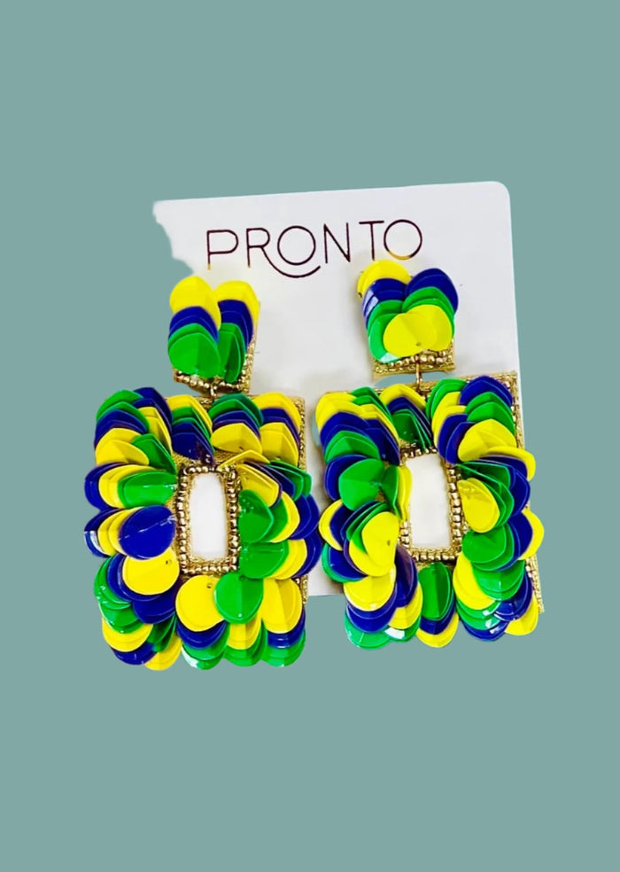 Mardi Gras Frame Earring