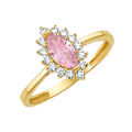 10K/14K Solid Gold Marquise Pink Halo Ring