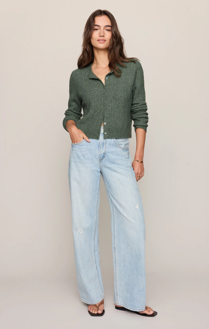 Medina Cable Cardigan - Monstera