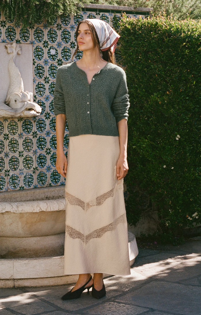 Medina Cable Cardigan - Monstera