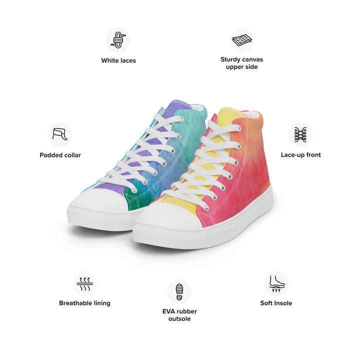 Men’s High Top Rainbow Watercolor Sneakers