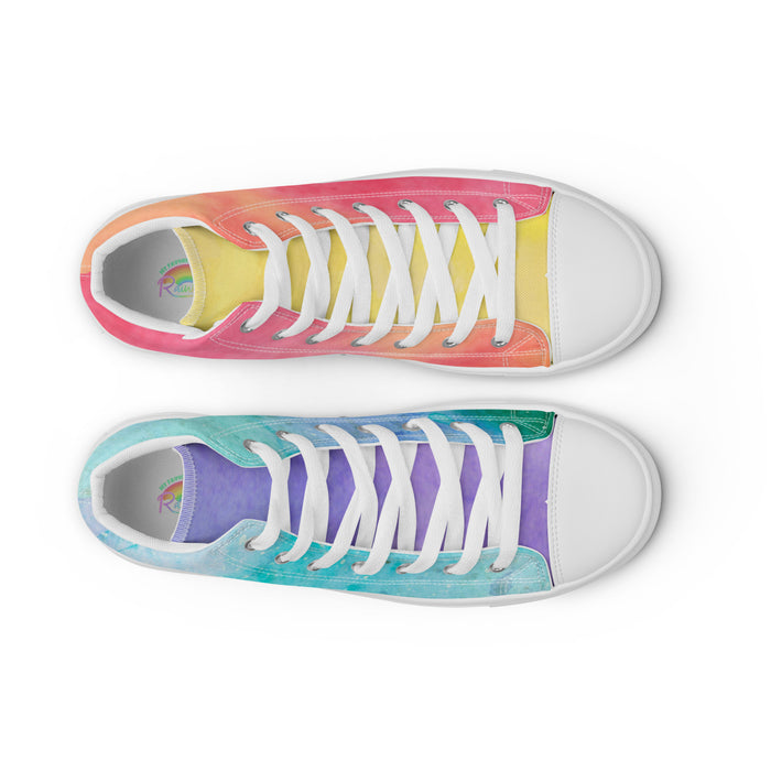Men’s High Top Rainbow Watercolor Sneakers