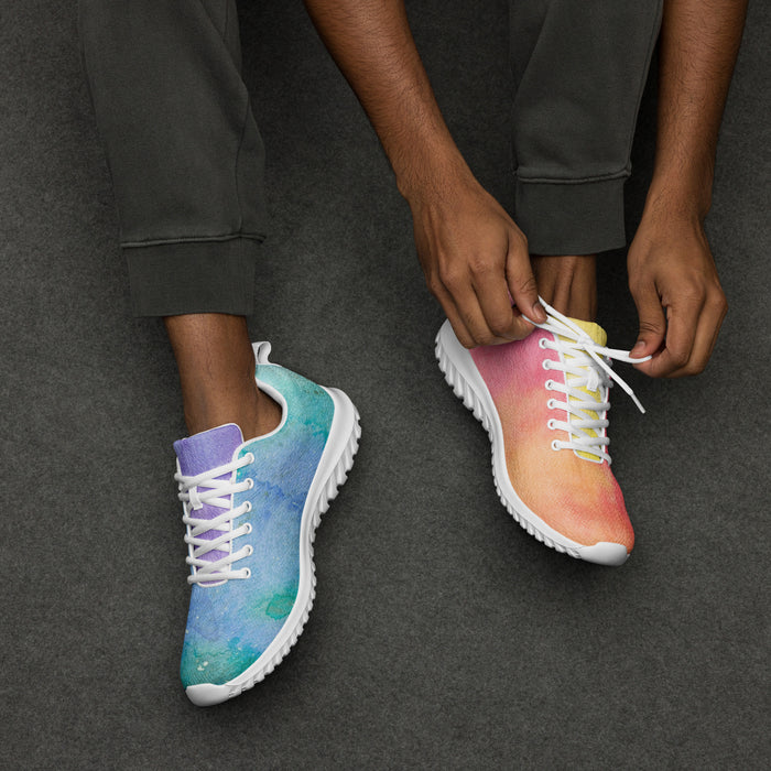 Mens Rainbow Watercolor Sneakers