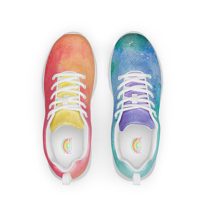 Mens Rainbow Watercolor Sneakers