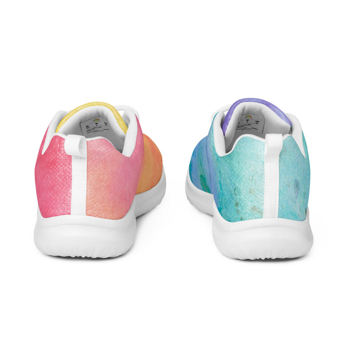 Mens Rainbow Watercolor Sneakers