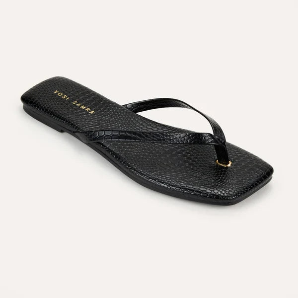 Mercer Sandal in Black Croc