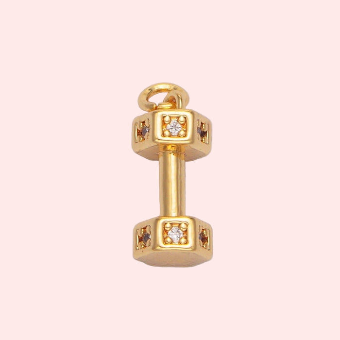 Micro Paved CZ Dumbbell Charm