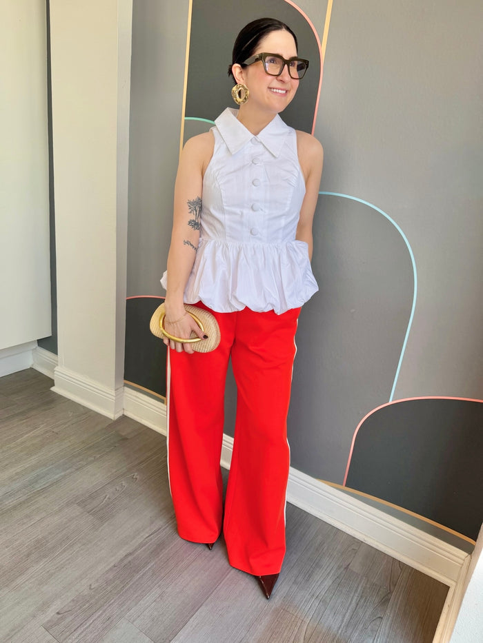 Mikos Wide Leg Pant - Tomato