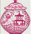 Mini Chinoiserie Vase-Raspberry