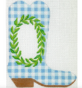 Mini Cowboy-Greenery Wreath with Blue