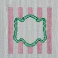 Monogram Striped Square Green/Pink
