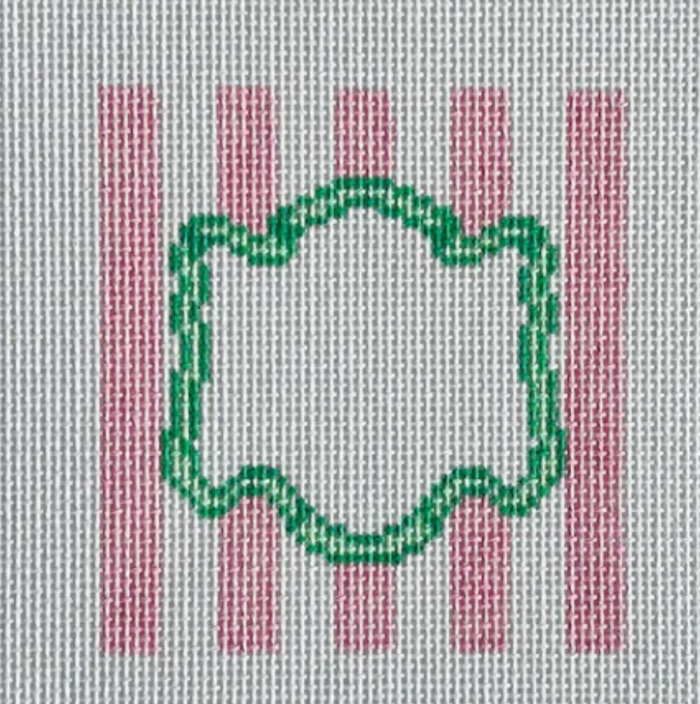 Monogram Striped Square Green/Pink