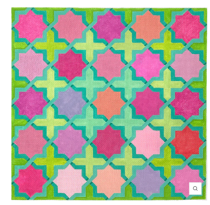 Moroccan Tiles - Crosses and Stars in Bright Pastels