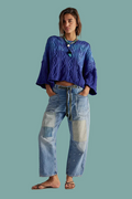 Moxie Pull On Barrel Jeans - Truest Blue
