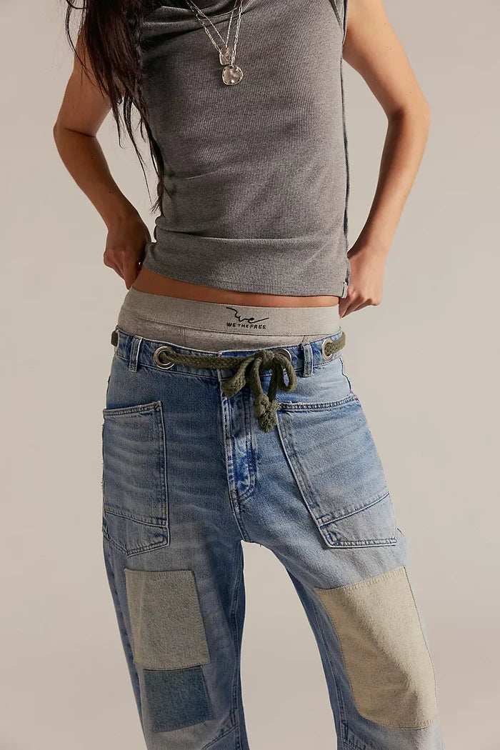 Moxie Pull On Barrel Jeans - Truest Blue
