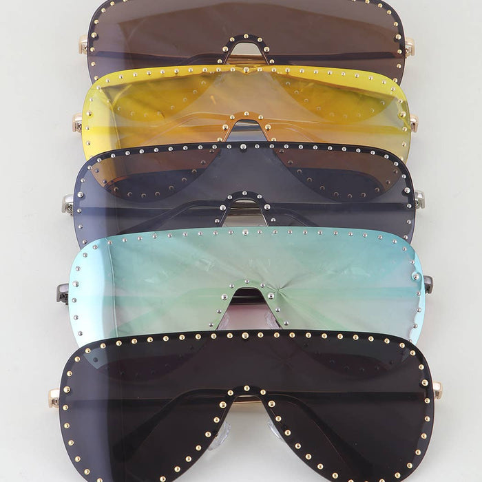 Multi Beaded Shield Sunglasses