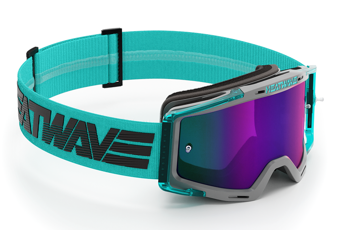 Heat Wave Hydro Aquastone Goggles with Ultra Violet Lens and Aqua colored strap