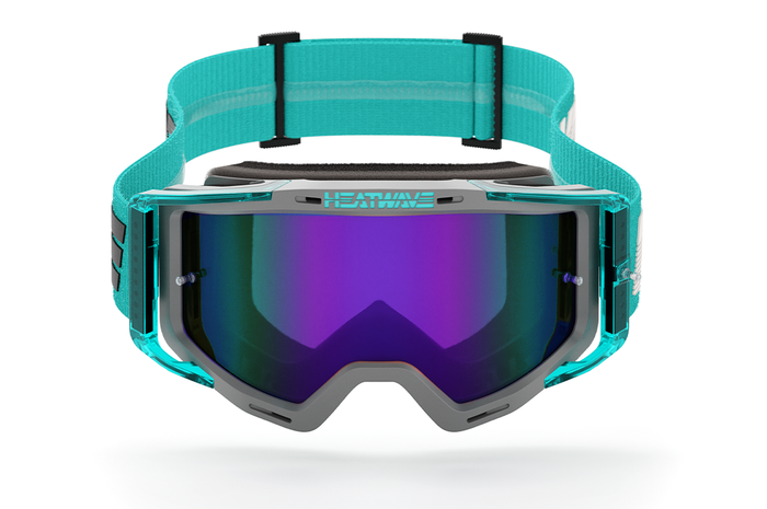 Heat Wave Hydro Aquastone Goggles with Ultra Violet Lens and Aqua colored strap