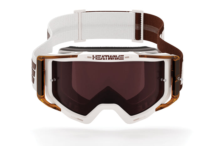Front view of The MXG-250 Moto Goggle - Saddle on a white background.