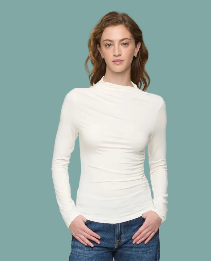 Nathalia Draped Mock Neck