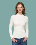 Nathalia Draped Mock Neck