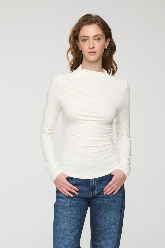Nathalia Draped Mock Neck