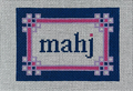 Navy Pink Lilac Floral Corner Mahjong Insert