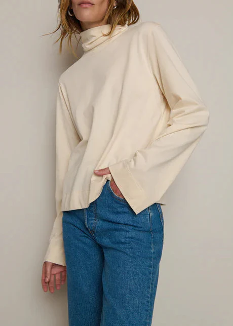 Neo Mock Neck T-Shirt - Parchment
